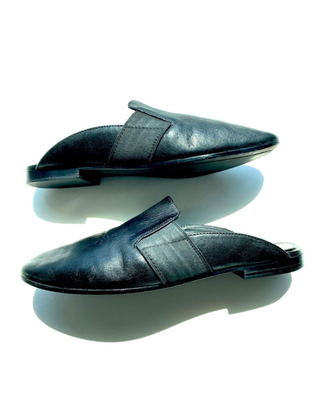 Frye “Terri” leather slip-on flats / mules, size 9.5 M women’s.